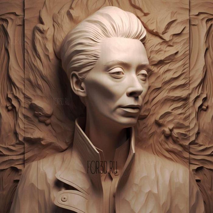 tilda swinton 3 stl model for CNC